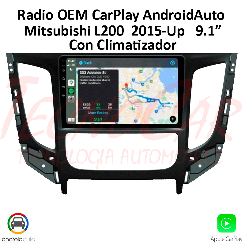 RADIO MITSUBISHI L200  2015 - UP CARPLAY / ANDROID AUTO / 9.1"